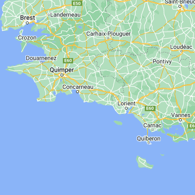 Map showing location of Riec-sur-Belon (47.833330, -3.700000)