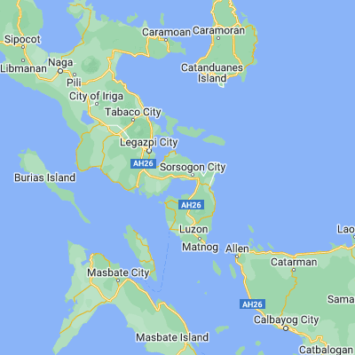 Map showing location of Rizal (12.977220, 123.914170)