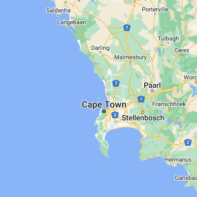 Map showing location of Robben Island (-33.806420, 18.368760)
