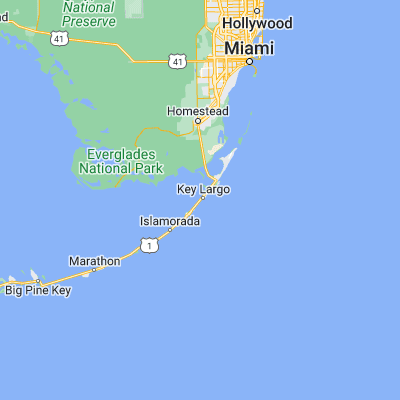 Map showing location of Rock Harbor (25.072350, -80.458670)
