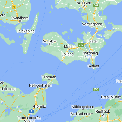 Map showing location of Rødbyhavn (54.654420, 11.352030)