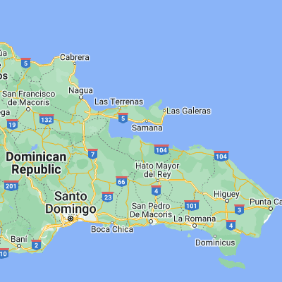 Map showing location of Sabana de La Mar (19.059340, -69.388430)