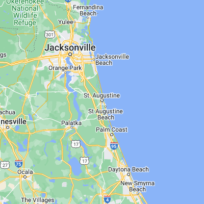 Map showing location of Saint Augustine (29.894690, -81.314520)