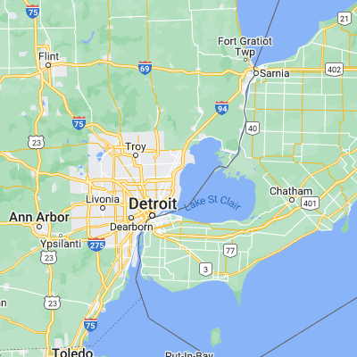 Map showing location of Saint Clair Shores (42.496980, -82.888810)