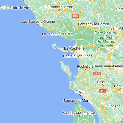 Map showing location of Saint-Denis-d'Oléron (46.034960, -1.378670)