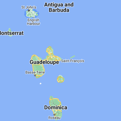 Map showing location of Saint-François (16.252640, -61.274140)