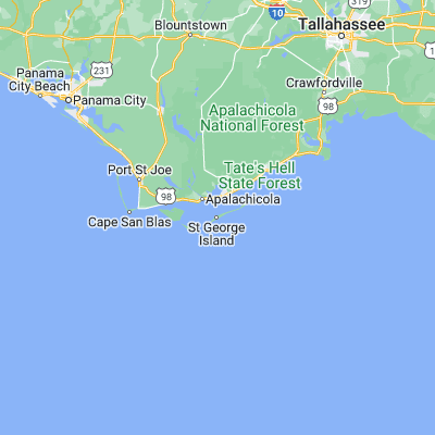 Map showing location of Saint George Island (29.644420, -84.914790)