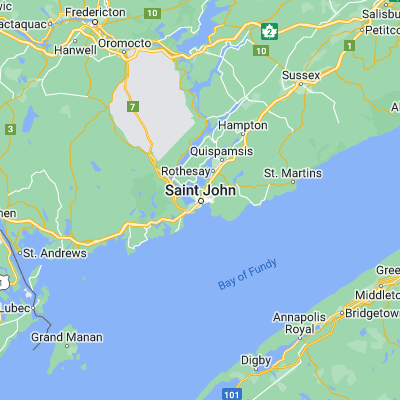 Map showing location of Saint John (45.272710, -66.067660)