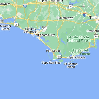 Map showing location of Saint Joseph Point (29.874650, -85.386860)