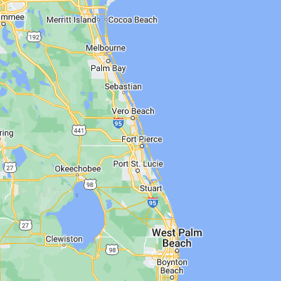 Map showing location of Saint Lucie (27.489480, -80.339770)