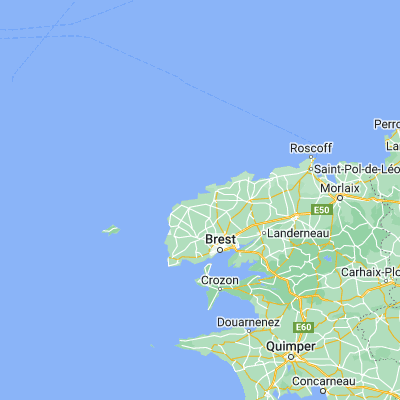 Map showing location of Saint-Pabu (48.566670, -4.600000)