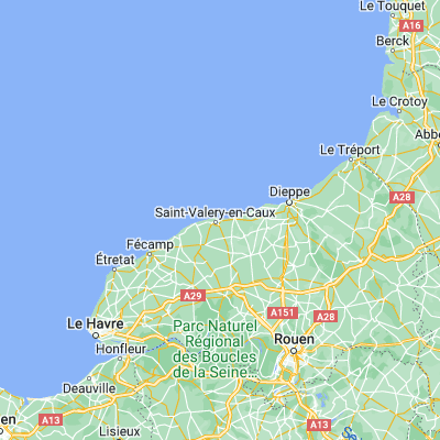 Map showing location of Saint-Valery-en-Caux (49.866670, 0.733330)