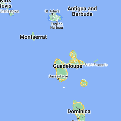Map showing location of Sainte-Rose (16.332380, -61.697930)