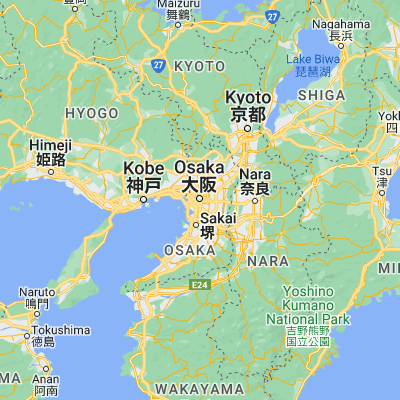 Map showing location of Ōsaka-shi (34.693740, 135.502180)