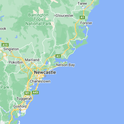 Map showing location of Salamander Bay (-32.722530, 152.079450)