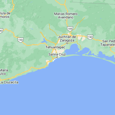 Map showing location of Salina Cruz (16.184050, -95.201430)