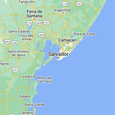 Map showing location of Salvador (-12.971110, -38.510830)
