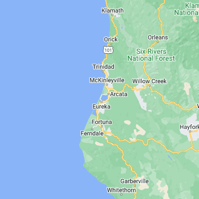 Map showing location of Samoa (40.818740, -124.186450)