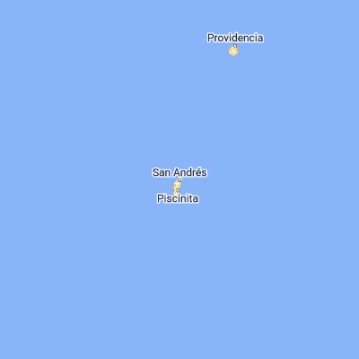 Map showing location of San Andrés (12.584720, -81.700560)