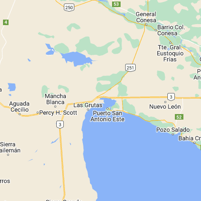 Map showing location of San Antonio Oeste (-40.731930, -64.947690)