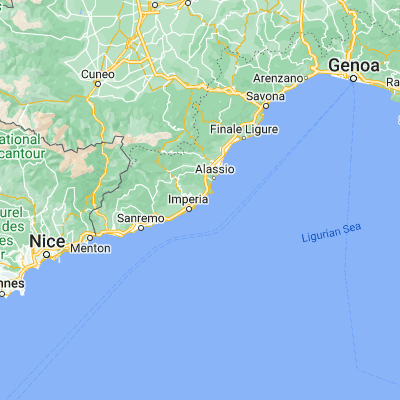 Map showing location of San Bartolomeo al Mare (43.923120, 8.104820)