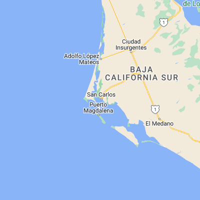 Map showing location of San Carlos (24.783300, -112.117000)