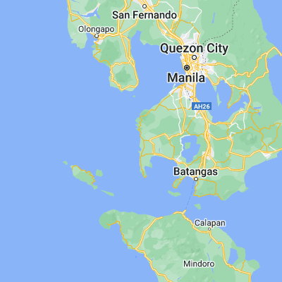 Map showing location of San Diego (14.042200, 120.625500)