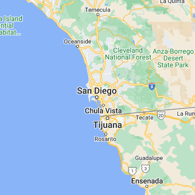 Map showing location of San Diego (32.715330, -117.157260)
