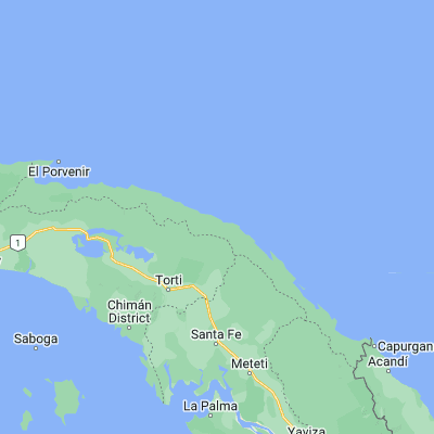 Map showing location of San Ignacio de Tupile (9.283330, -78.150000)