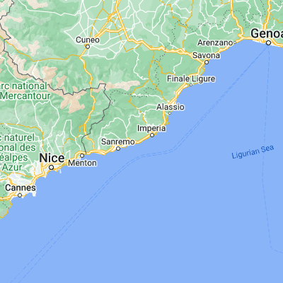 Map showing location of San Lorenzo al Mare (43.853780, 7.964060)