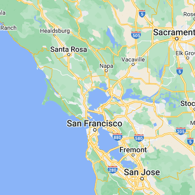 Map showing location of San Pablo Bay (38.066590, -122.384420)