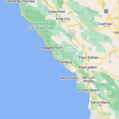 Map showing location of San Simeon (35.643860, -121.190750)