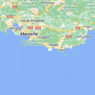 Map showing location of Sanary-sur-Mer (43.117840, 5.800060)