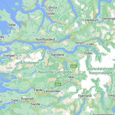 Map showing location of Sandane (61.772770, 6.214960)