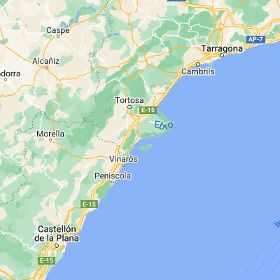Map showing location of Sant Carles de la Ràpita (40.616670, 0.600000)