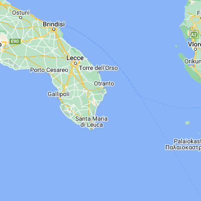 Map showing location of Santa Cesarea Terme (40.036320, 18.456830)