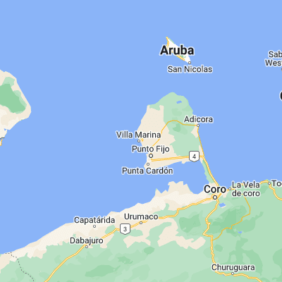 Map showing location of Santa Cruz de los Taques (11.823500, -70.256370)