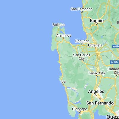 Map showing location of Santa Cruz (15.765400, 119.909200)