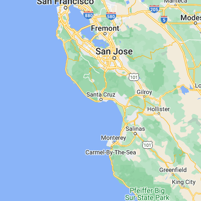 Map showing location of Santa Cruz (36.974120, -122.030800)