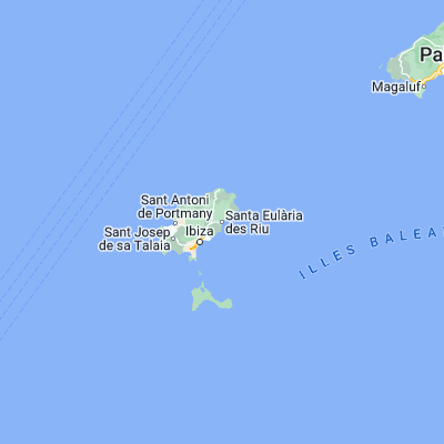 Map showing location of Santa Eulària des Riu (38.984570, 1.534090)
