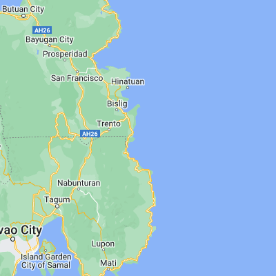 Map showing location of Santa Maria (7.991670, 126.445000)
