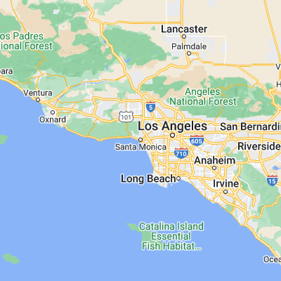 Map showing location of Santa Monica (34.019450, -118.491190)