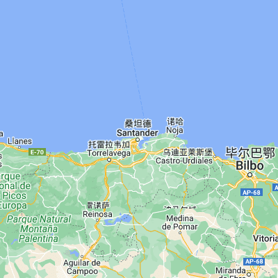 Map showing location of Santander (43.464720, -3.804440)