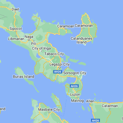 Map showing location of Santo Domingo (13.235280, 123.777220)