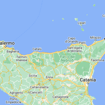 Map showing location of Santo Stefano di Camastra (38.014560, 14.348570)