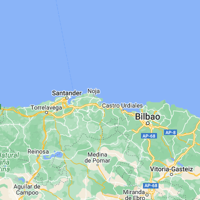 Map showing location of Santoña (43.443860, -3.457570)