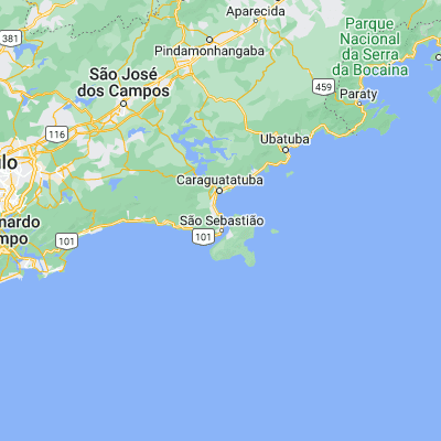 Map showing location of São Sebastião (-23.760000, -45.409720)