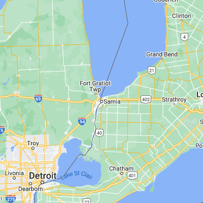Map showing location of Sarnia (42.978660, -82.404070)