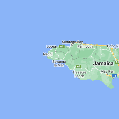 Map showing location of Savanna-la-Mar (18.218950, -78.133200)