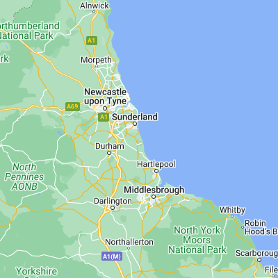 Map showing location of Seaham (54.839030, -1.345750)